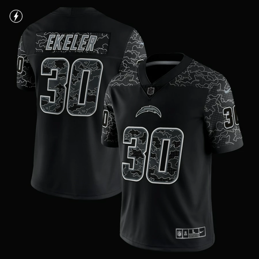 Men's Los Angeles Chargers Austin Ekeler Nike Black RFLCTV Limited Jersey 3 Men's Los Angeles Chargers Austin Ekeler Nike Black RFLCTV Limited Jersey - Image 3