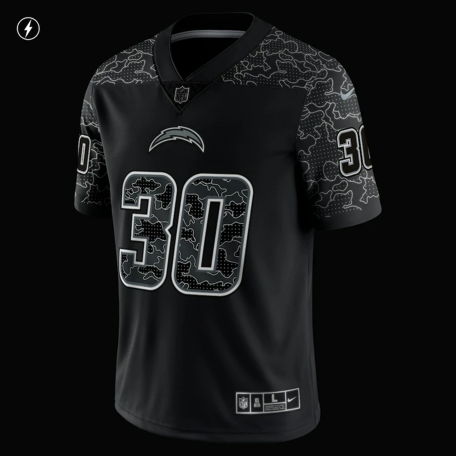 Men's Los Angeles Chargers Austin Ekeler Nike Black RFLCTV Limited Jersey 5 Men's Los Angeles Chargers Austin Ekeler Nike Black RFLCTV Limited Jersey - Image 5