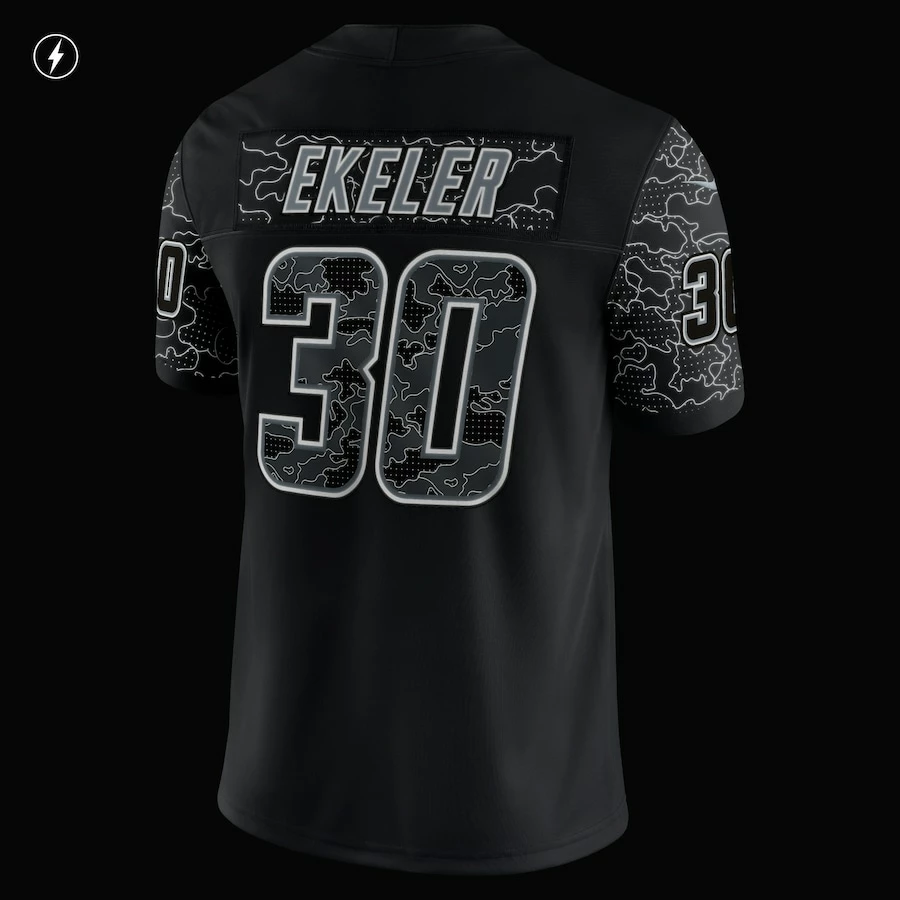 Men's Los Angeles Chargers Austin Ekeler Nike Black RFLCTV Limited Jersey 7 Men's Los Angeles Chargers Austin Ekeler Nike Black RFLCTV Limited Jersey - Image 7