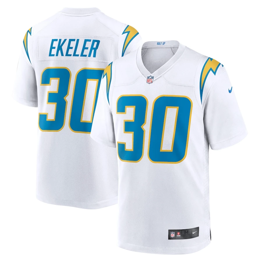 Men's Los Angeles Chargers Austin Ekeler Nike White Game Jersey 2 Men's Los Angeles Chargers Austin Ekeler Nike White Game Jersey - Image 2