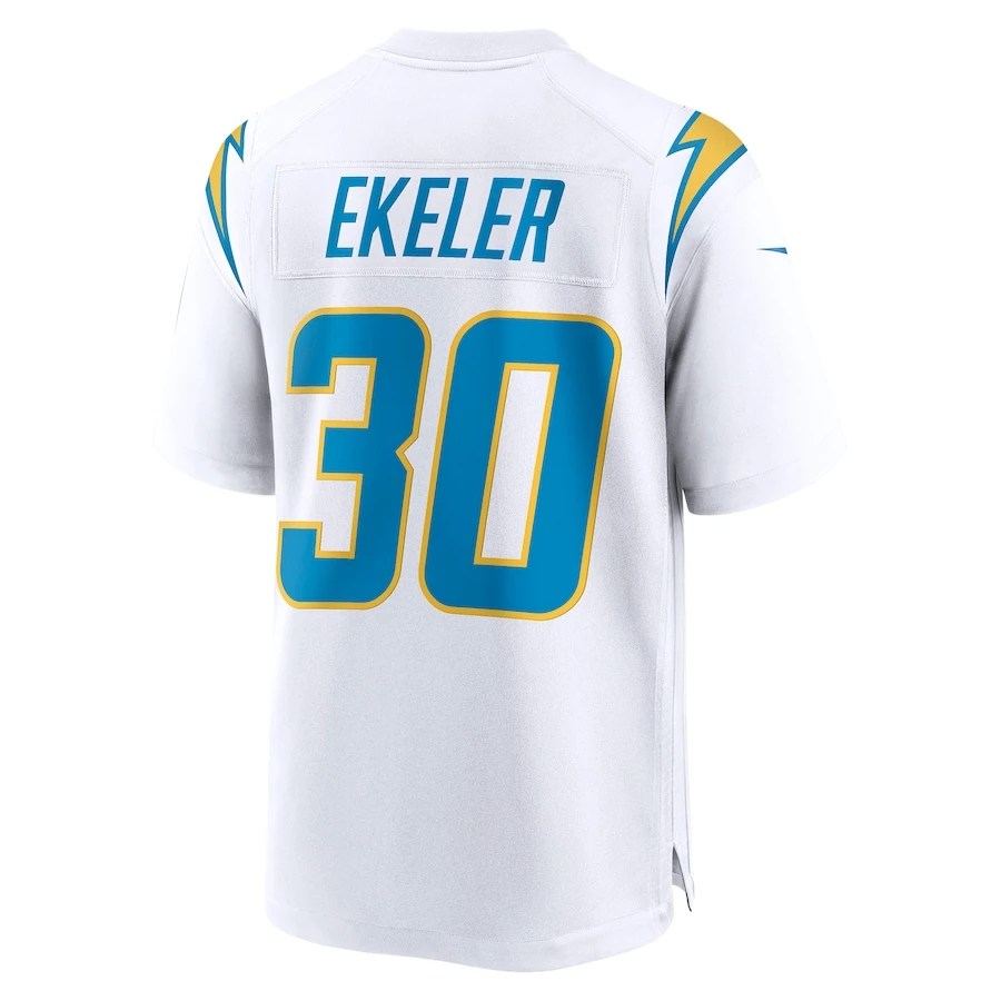 Men's Los Angeles Chargers Austin Ekeler Nike White Game Jersey 4 Men's Los Angeles Chargers Austin Ekeler Nike White Game Jersey - Image 4