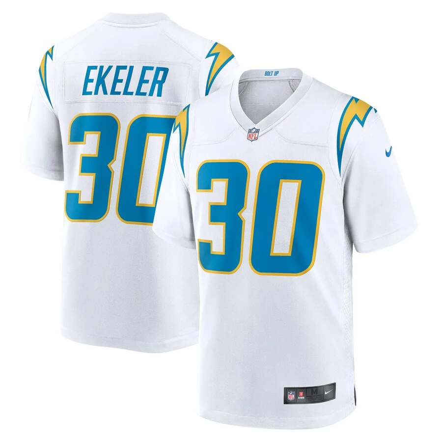 Men's Los Angeles Chargers Austin Ekeler Nike White Game Jersey 1 Men's Los Angeles Chargers Austin Ekeler Nike White Game Jersey