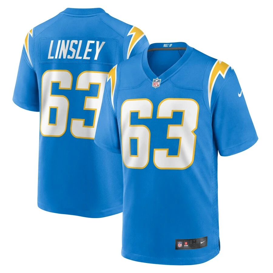 Men's Los Angeles Chargers Corey Linsley Nike Powder Blue Game Player Jersey 1 Men's Los Angeles Chargers Corey Linsley Nike Powder Blue Game Player Jersey