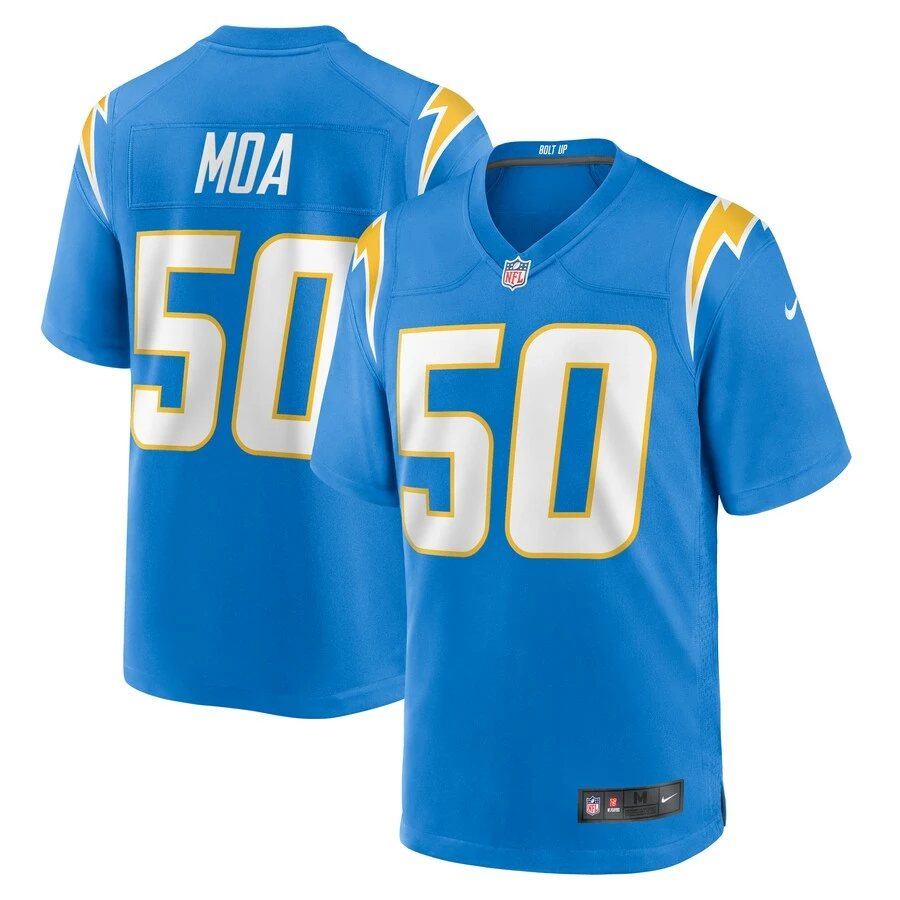 Men's Los Angeles Chargers David Moa Nike Powder Blue Home Game Player Jersey 2 Men's Los Angeles Chargers David Moa Nike Powder Blue Home Game Player Jersey - Image 2
