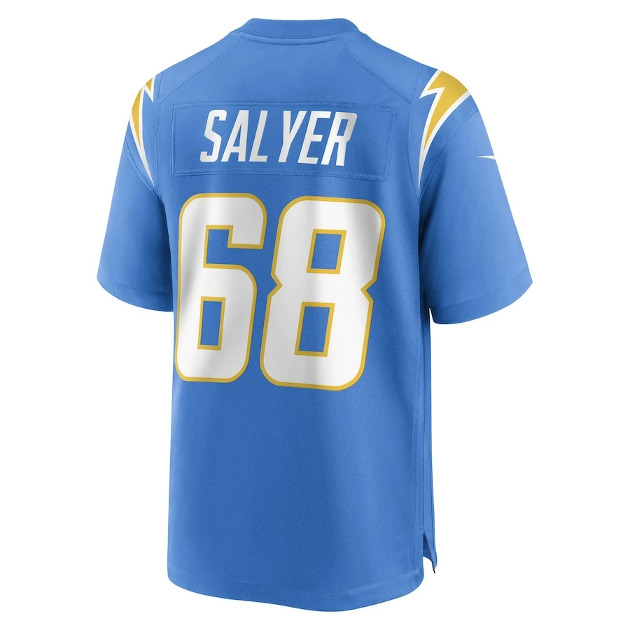 Men's Los Angeles Chargers Jamaree Salyer Nike Powder Blue Game Player Jersey 4 Men's Los Angeles Chargers Jamaree Salyer Nike Powder Blue Game Player Jersey - Image 4