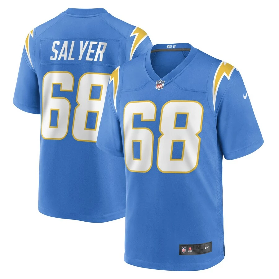 Men's Los Angeles Chargers Jamaree Salyer Nike Powder Blue Game Player Jersey 1 Men's Los Angeles Chargers Jamaree Salyer Nike Powder Blue Game Player Jersey