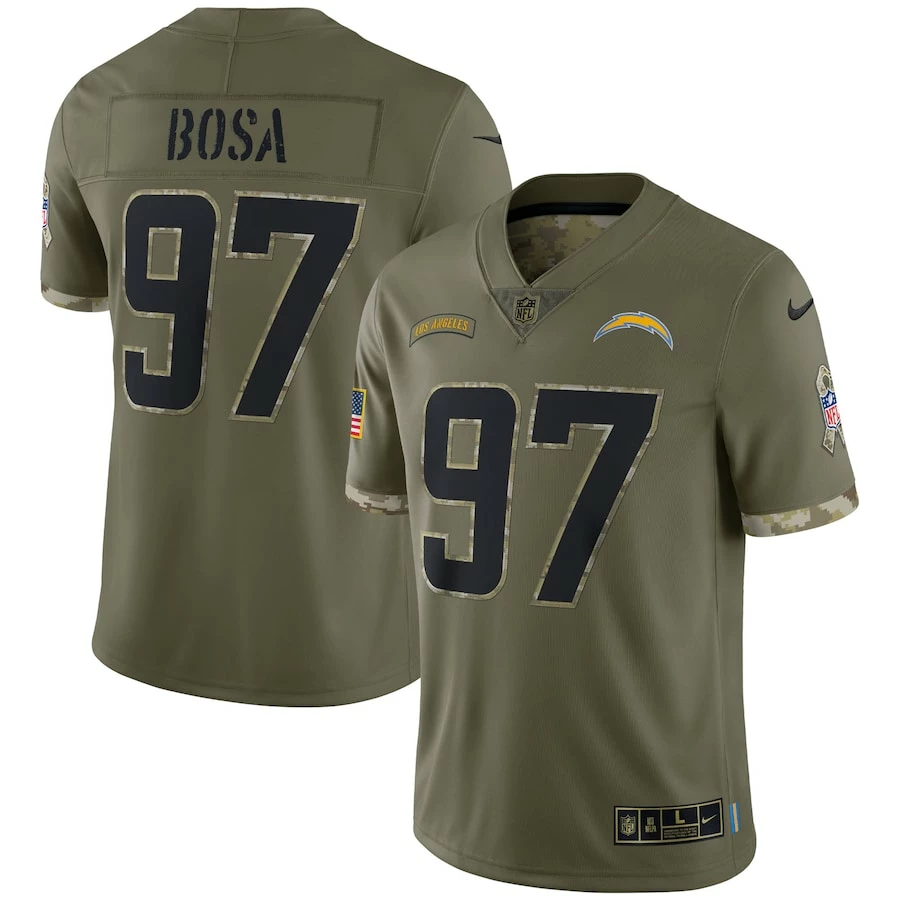 Men's Los Angeles Chargers Nike Olive 2022 Salute To Service Limited Jersey 2 Men's Los Angeles Chargers Nike Olive 2022 Salute To Service Limited Jersey - Image 2