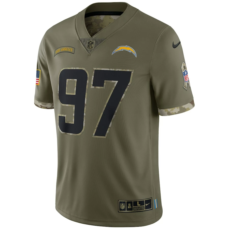 Men's Los Angeles Chargers Nike Olive 2022 Salute To Service Limited Jersey 3 Men's Los Angeles Chargers Nike Olive 2022 Salute To Service Limited Jersey - Image 3