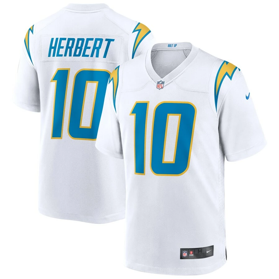Men's Los Angeles Chargers Justin Herbert Nike White Game Jersey 1 Men's Los Angeles Chargers Justin Herbert Nike White Game Jersey