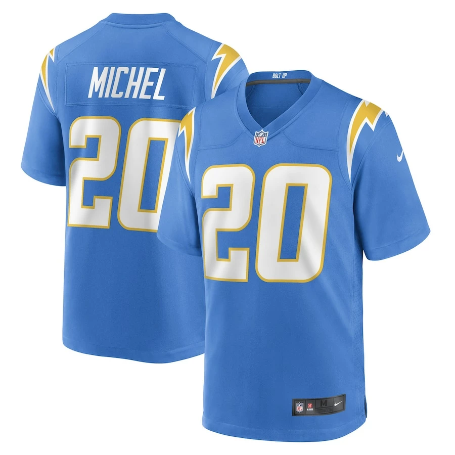 Men's Los Angeles Chargers Sony Michel Nike Powder Blue Game Player Jersey 2 Men's Los Angeles Chargers Sony Michel Nike Powder Blue Game Player Jersey - Image 2