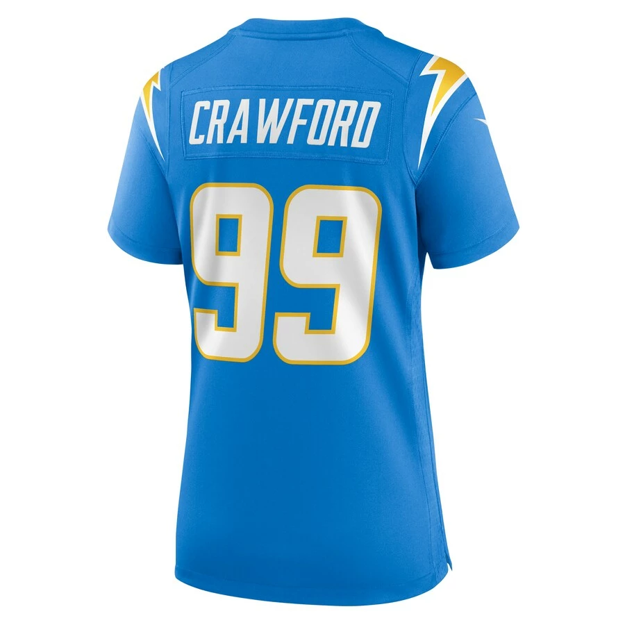 Women's Los Angeles Chargers Aaron Crawford Nike Powder Blue Home Game Player Jersey 4 Women's Los Angeles Chargers Aaron Crawford Nike Powder Blue Home Game Player Jersey - Image 4