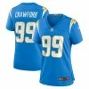 Women's Los Angeles Chargers Aaron Crawford Nike Powder Blue Home Game Player Jersey