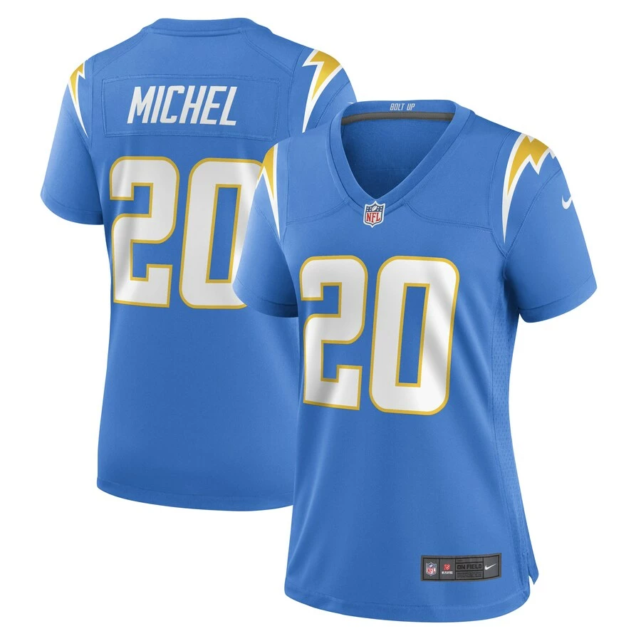 Women's Los Angeles Chargers Sony Michel Nike Powder Blue Game Player Jersey 1 Women's Los Angeles Chargers Sony Michel Nike Powder Blue Game Player Jersey