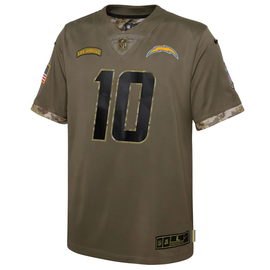 Youth Los Angeles Chargers Justin Herbert Nike Olive 2022 Salute To Service Player Limited Jersey 3 Youth Los Angeles Chargers Justin Herbert Nike Olive 2022 Salute To Service Player Limited Jersey - Image 3
