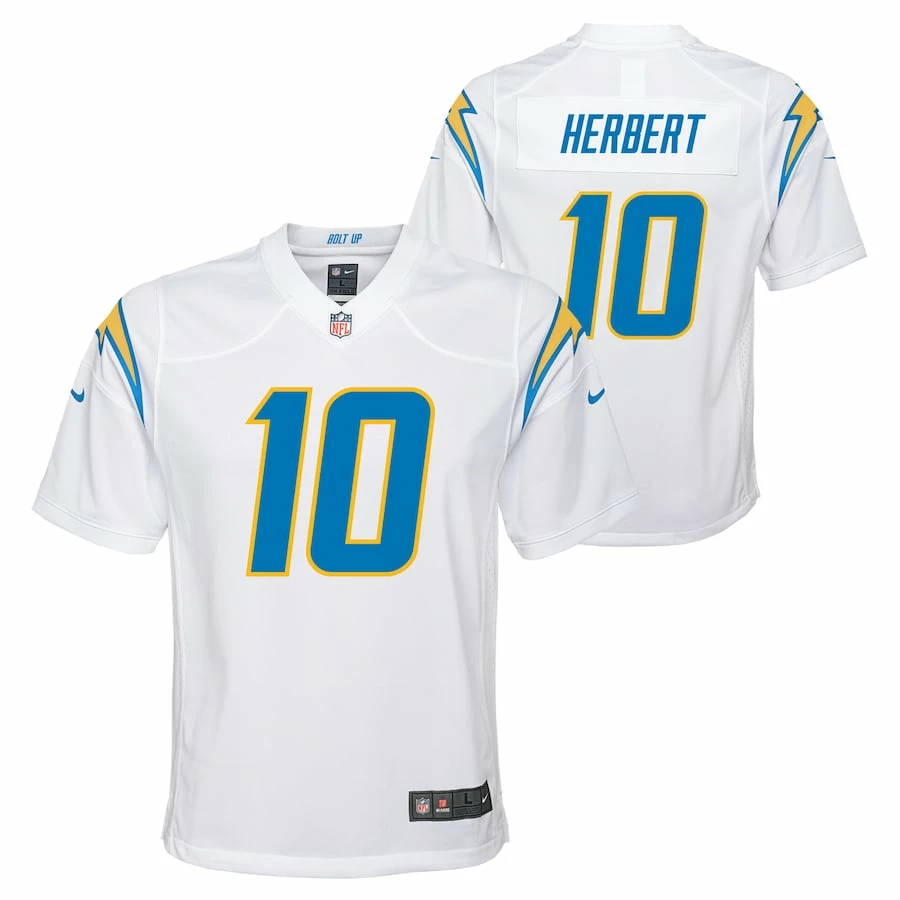 Youth Los Angeles Chargers Justin Herbert Nike White Team Game Jersey 2 Youth Los Angeles Chargers Justin Herbert Nike White Team Game Jersey - Image 2