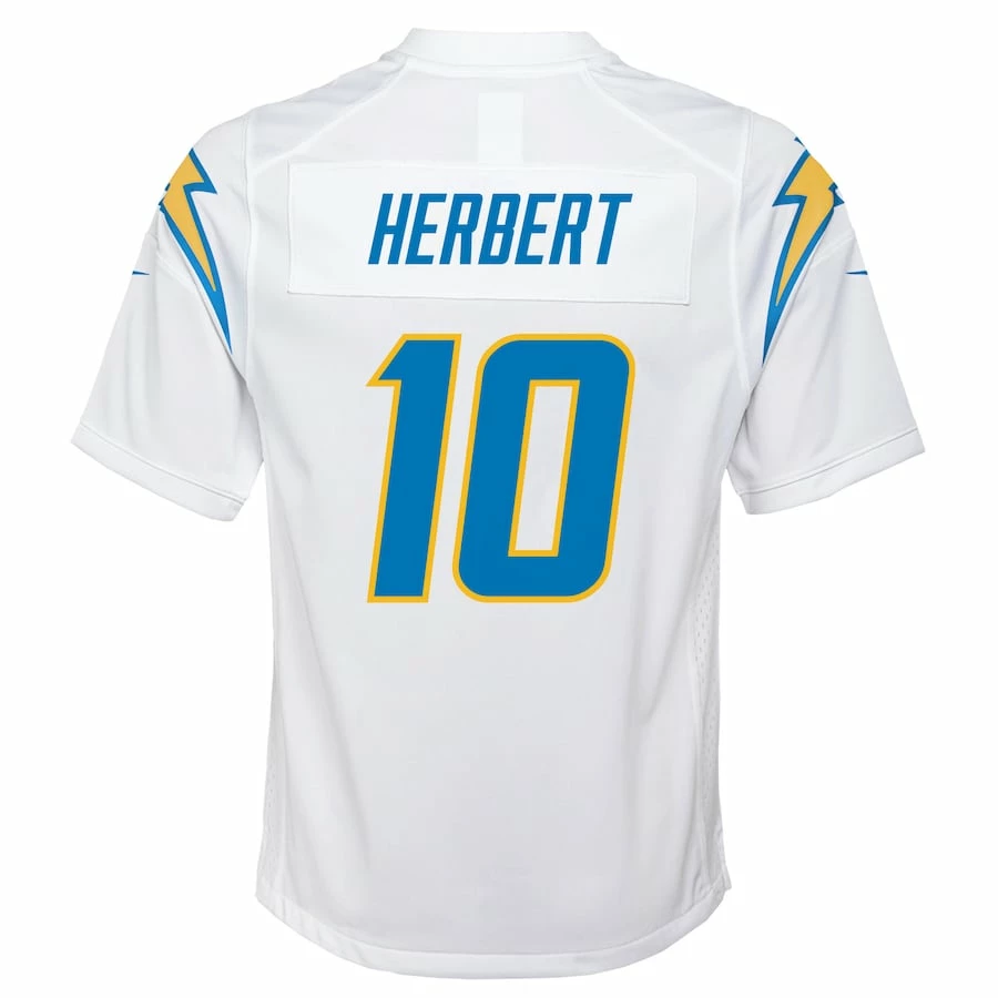 Youth Los Angeles Chargers Justin Herbert Nike White Team Game Jersey 4 Youth Los Angeles Chargers Justin Herbert Nike White Team Game Jersey - Image 4