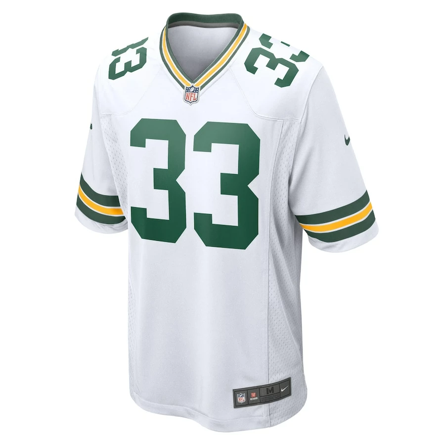 Men's Green Bay Packers Aaron Jones Nike White Game Player Jersey 3 Men's Green Bay Packers Aaron Jones Nike White Game Player Jersey - Image 3