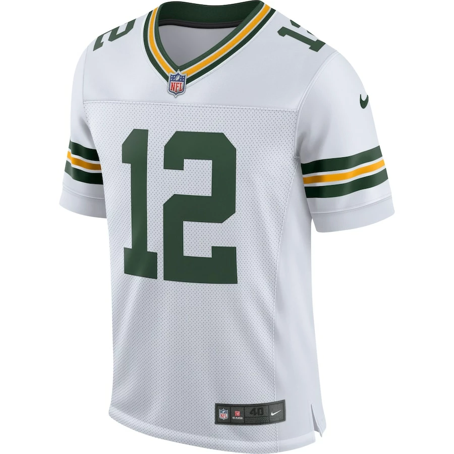 Men's Green Bay Packers Aaron Rodgers Nike White Classic Elite Player Jersey 3 Men's Green Bay Packers Aaron Rodgers Nike White Classic Elite Player Jersey - Image 3