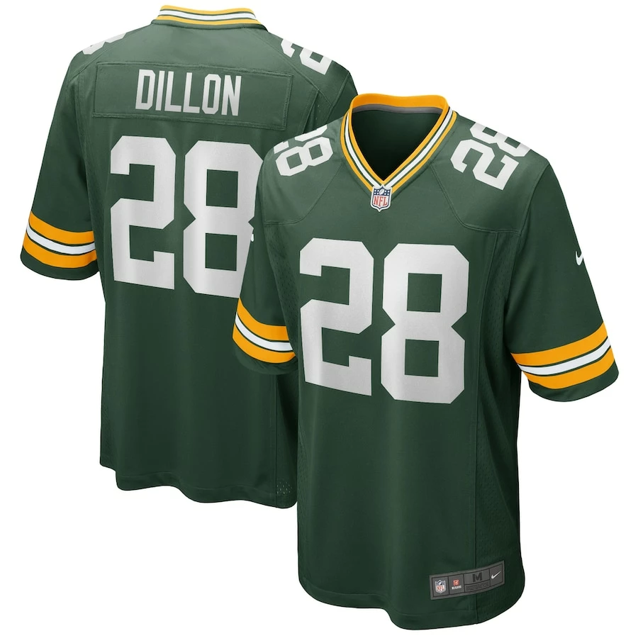 Men's Green Bay Packers AJ Dillon Nike Green Game Player Jersey 2 Men's Green Bay Packers AJ Dillon Nike Green Game Player Jersey - Image 2