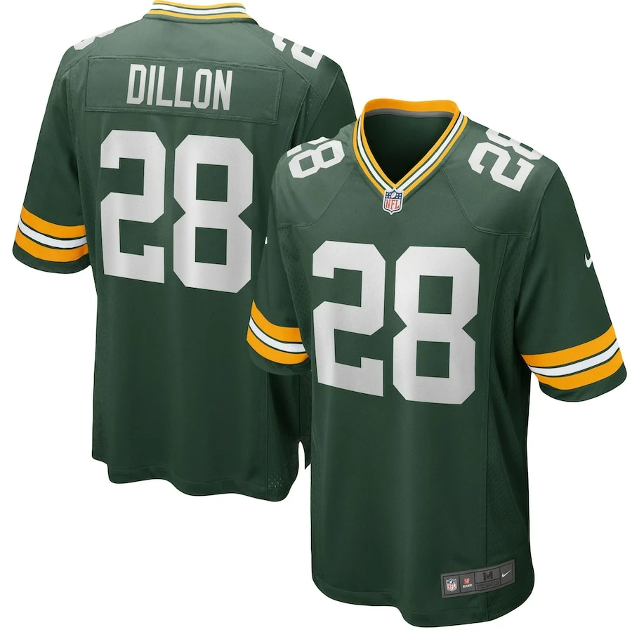 Men's Green Bay Packers AJ Dillon Nike Green Team Game Jersey 1 Men's Green Bay Packers AJ Dillon Nike Green Team Game Jersey