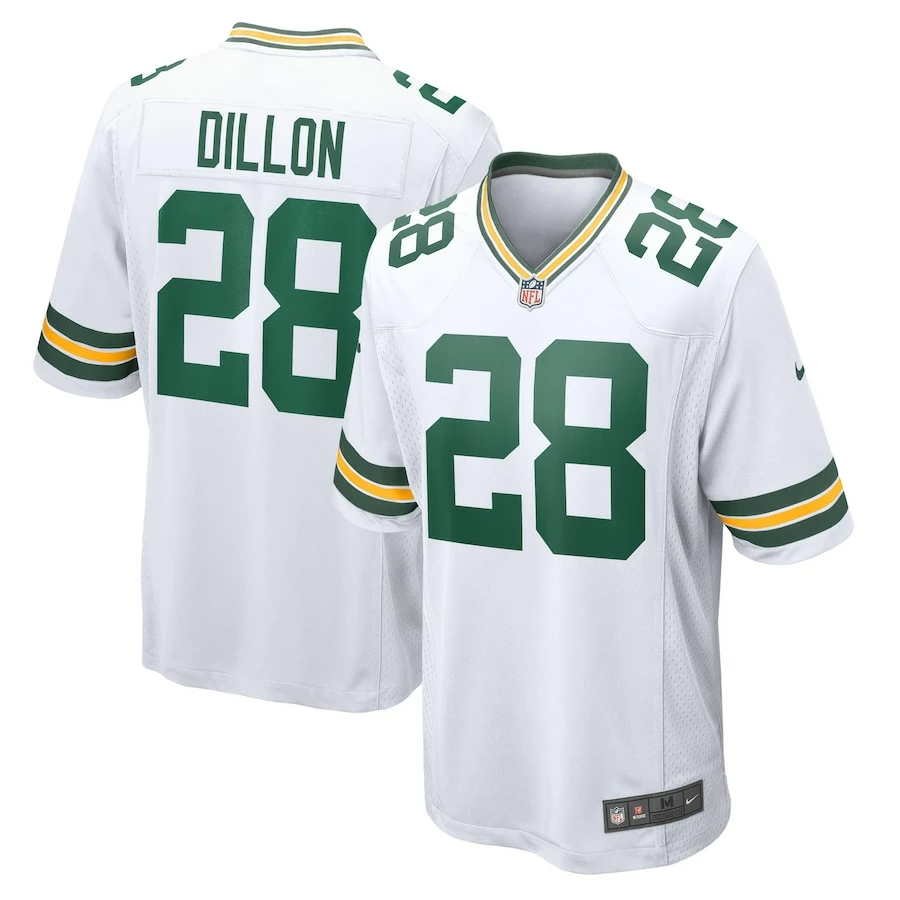 Men's Green Bay Packers AJ Dillon Nike White Game Player Jersey 2 Men's Green Bay Packers AJ Dillon Nike White Game Player Jersey - Image 2