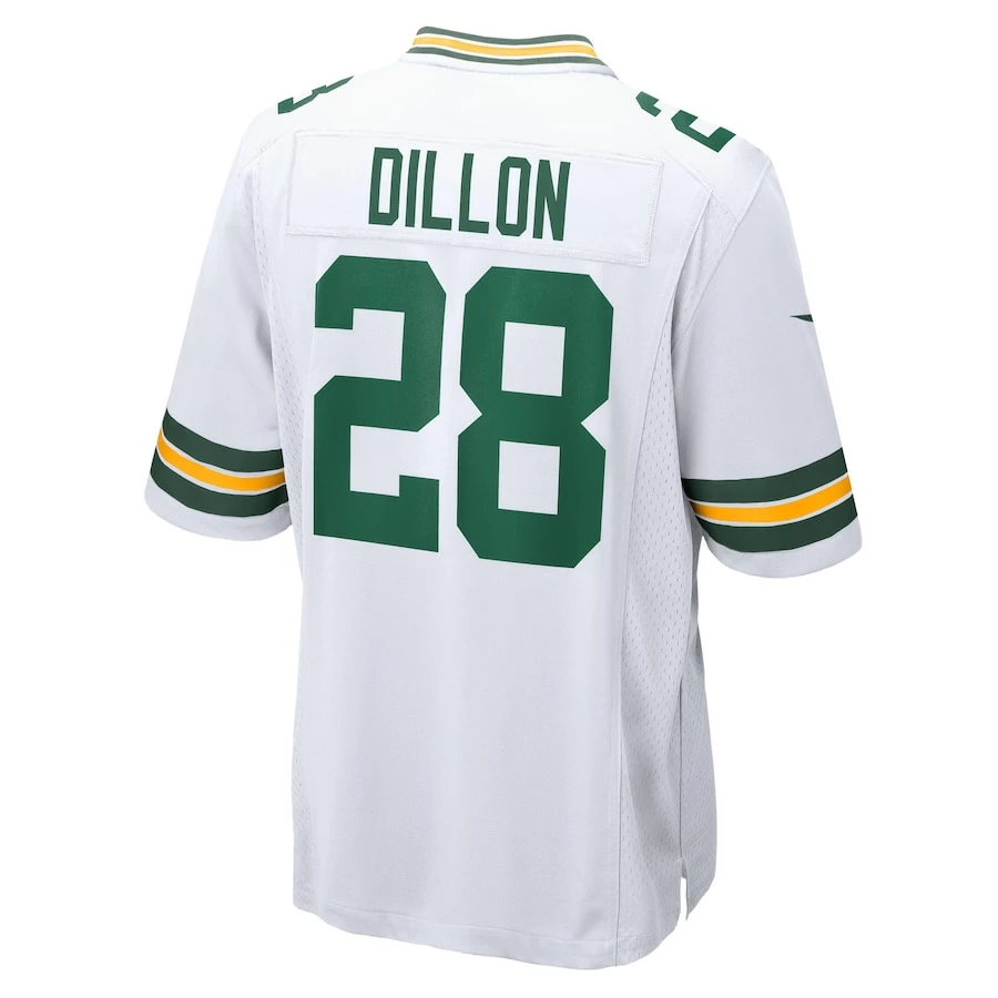 Men's Green Bay Packers AJ Dillon Nike White Game Player Jersey 4 Men's Green Bay Packers AJ Dillon Nike White Game Player Jersey - Image 4