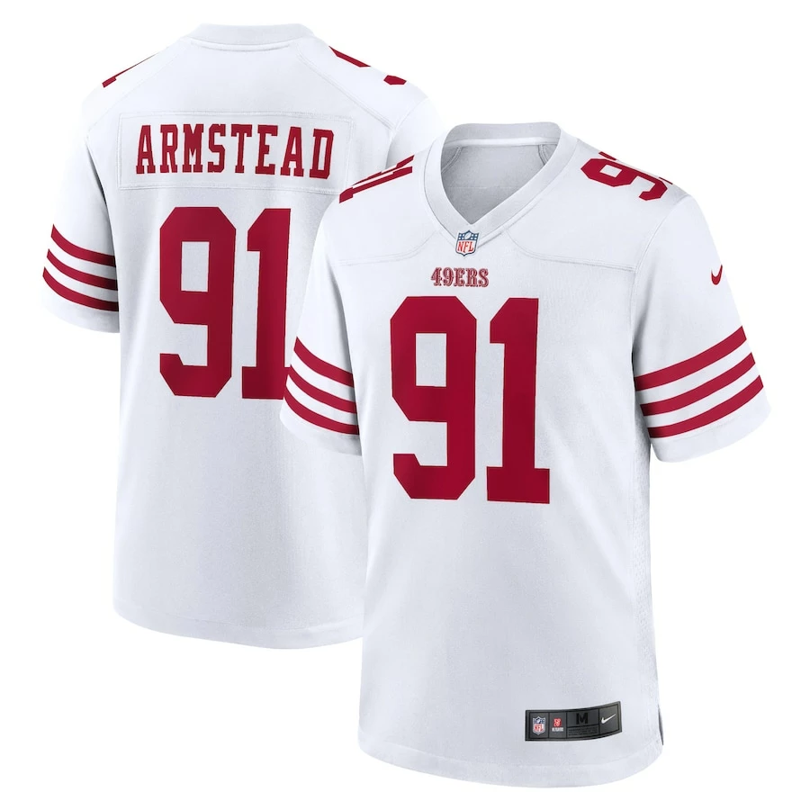 Men's San Francisco 49ers Arik Armstead Nike White Player Game Jersey 2 Men's San Francisco 49ers Arik Armstead Nike White Player Game Jersey - Image 2