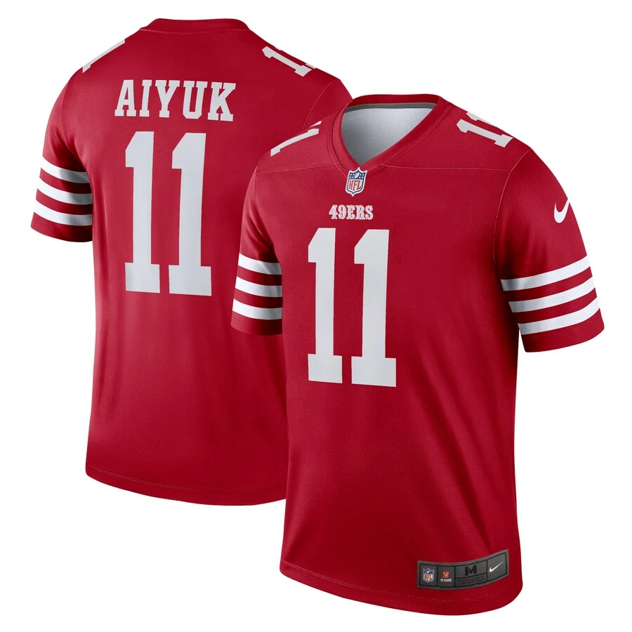 Men's San Francisco 49ers Brandon Aiyuk Nike Scarlet Legend Jersey 1 Men's San Francisco 49ers Brandon Aiyuk Nike Scarlet Legend Jersey