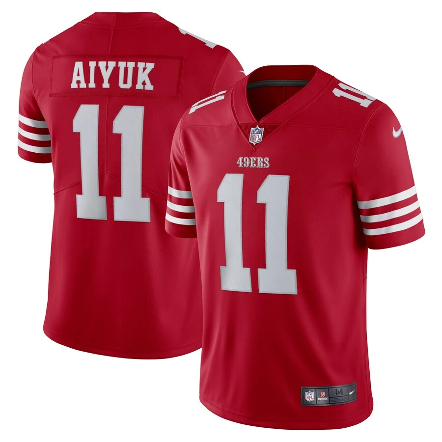 Men's San Francisco 49ers Brandon Aiyuk Nike Scarlet Vapor Limited Jersey 1 Men's San Francisco 49ers Brandon Aiyuk Nike Scarlet Vapor Limited Jersey