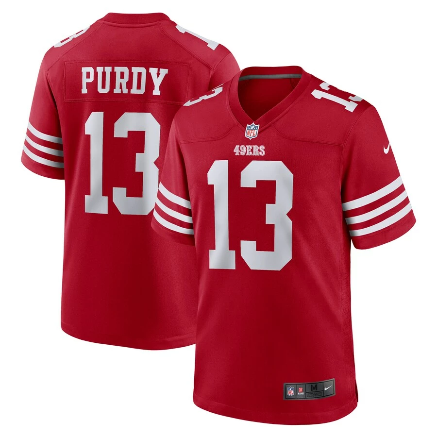 Men's San Francisco 49ers Brock Purdy Nike Scarlet Game Player Jersey 1 Men's San Francisco 49ers Brock Purdy Nike Scarlet Game Player Jersey