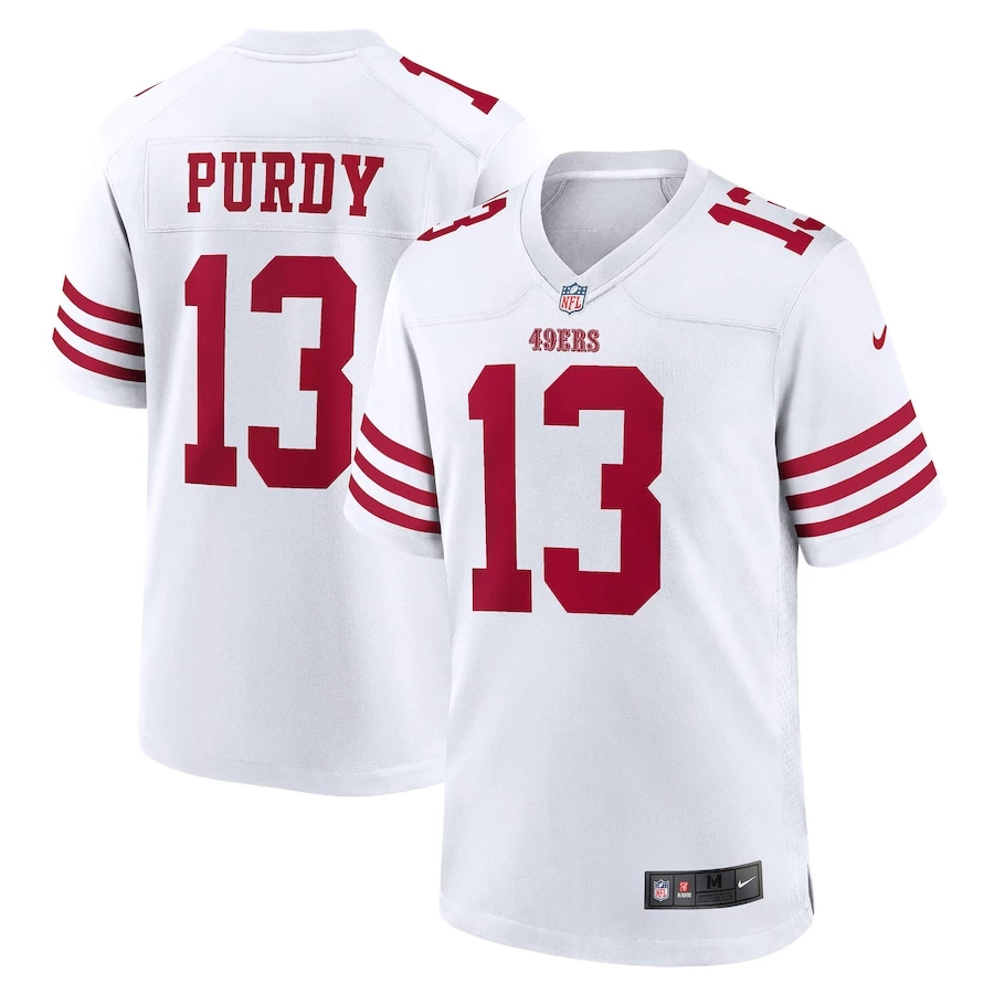 Men's San Francisco 49ers Brock Purdy Nike White Game Player Jersey 1 Men's San Francisco 49ers Brock Purdy Nike White Game Player Jersey