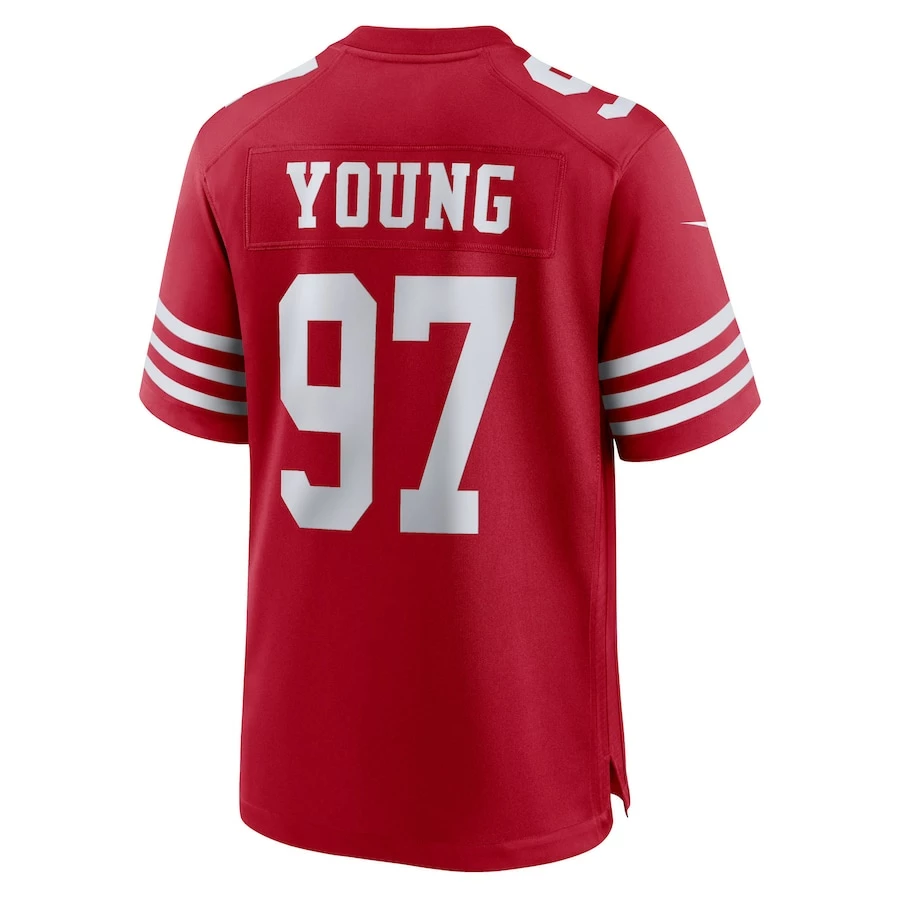 Men's San Francisco 49ers Bryant Young Nike Scarlet Retired Player Game Jersey 4 Men's San Francisco 49ers Bryant Young Nike Scarlet Retired Player Game Jersey - Image 4