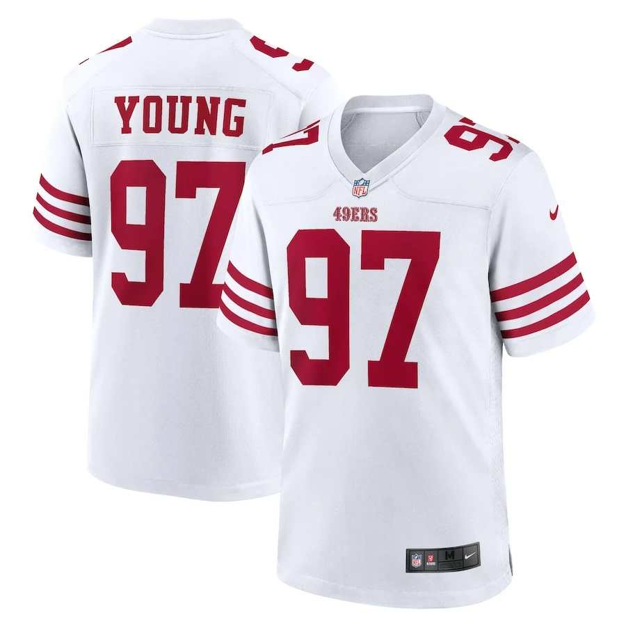 Men's San Francisco 49ers Bryant Young Nike White Retired Player Game Jersey 2 Men's San Francisco 49ers Bryant Young Nike White Retired Player Game Jersey - Image 2