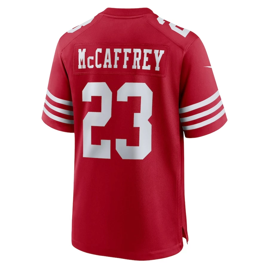 Men's San Francisco 49ers Christian McCaffrey Nike Scarlet Game Player Jersey 4 Men's San Francisco 49ers Christian McCaffrey Nike Scarlet Game Player Jersey - Image 4