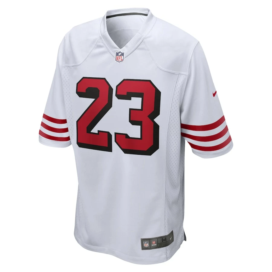 Men's San Francisco 49ers Christian McCaffrey Nike White Game Jersey 3 Men's San Francisco 49ers Christian McCaffrey Nike White Game Jersey - Image 3