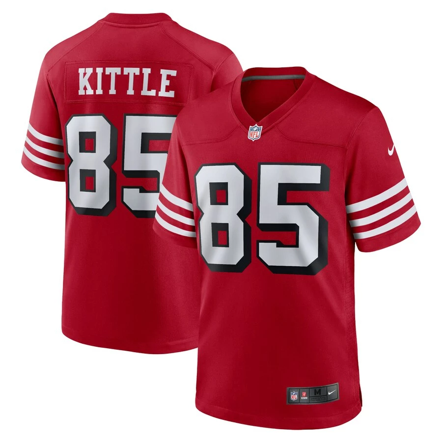 Men's San Francisco 49ers George Kittle Nike Scarlet Alternate Game Player Jersey 1 Men's San Francisco 49ers George Kittle Nike Scarlet Alternate Game Player Jersey