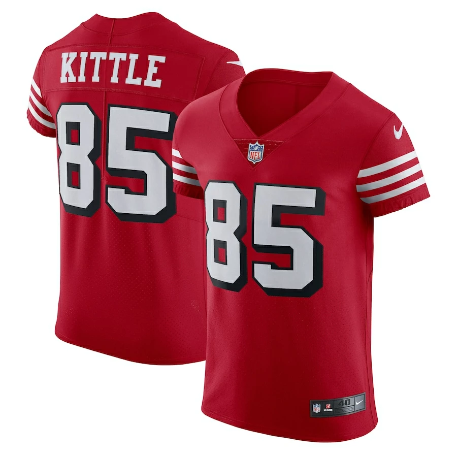 Men's San Francisco 49ers George Kittle Nike Scarlet Alternate Vapor Elite Jersey 1 Men's San Francisco 49ers George Kittle Nike Scarlet Alternate Vapor Elite Jersey