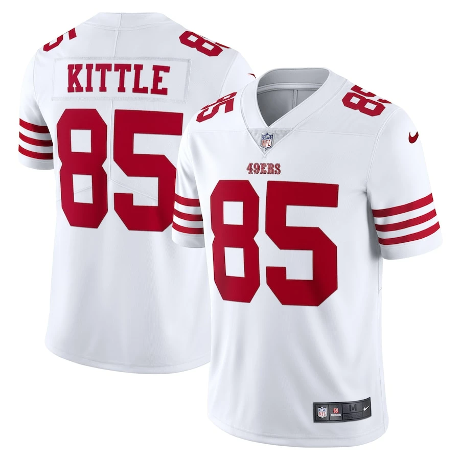 Men's San Francisco 49ers George Kittle Nike White Vapor Limited Jersey 1 Men's San Francisco 49ers George Kittle Nike White Vapor Limited Jersey