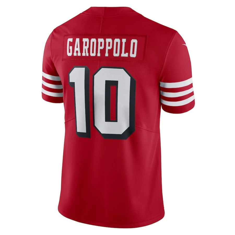 Men's San Francisco 49ers Jimmy Garoppolo Nike Red Alternate Vapor Limited Jersey 4 Men's San Francisco 49ers Jimmy Garoppolo Nike Red Alternate Vapor Limited Jersey - Image 4