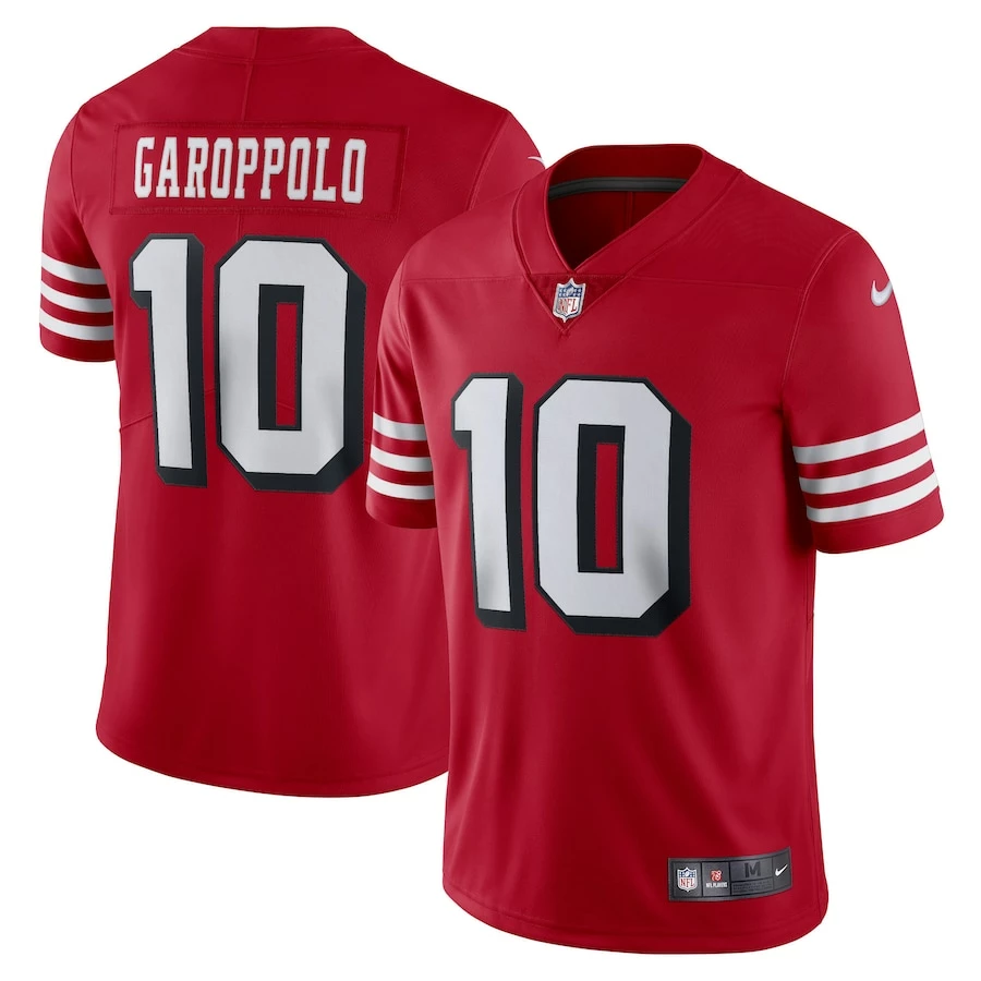 Men's San Francisco 49ers Jimmy Garoppolo Nike Red Alternate Vapor Limited Jersey 1 Men's San Francisco 49ers Jimmy Garoppolo Nike Red Alternate Vapor Limited Jersey