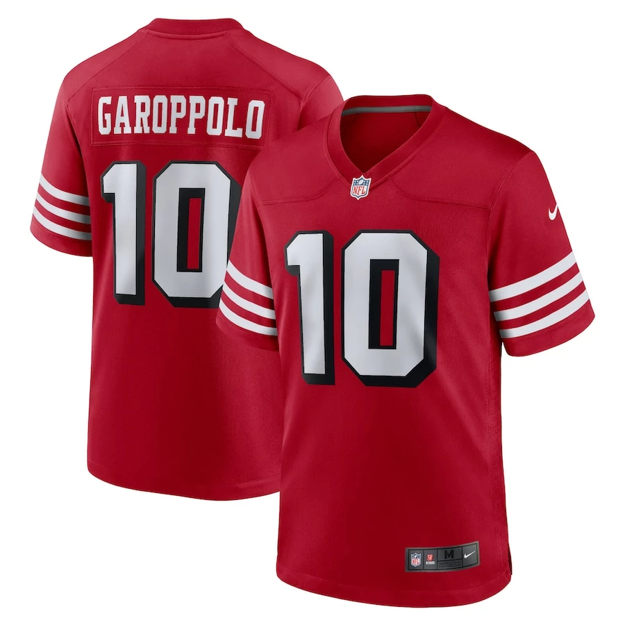 Men's San Francisco 49ers Jimmy Garoppolo Nike Scarlet Alternate Game Player Jersey 2 Men's San Francisco 49ers Jimmy Garoppolo Nike Scarlet Alternate Game Player Jersey - Image 2