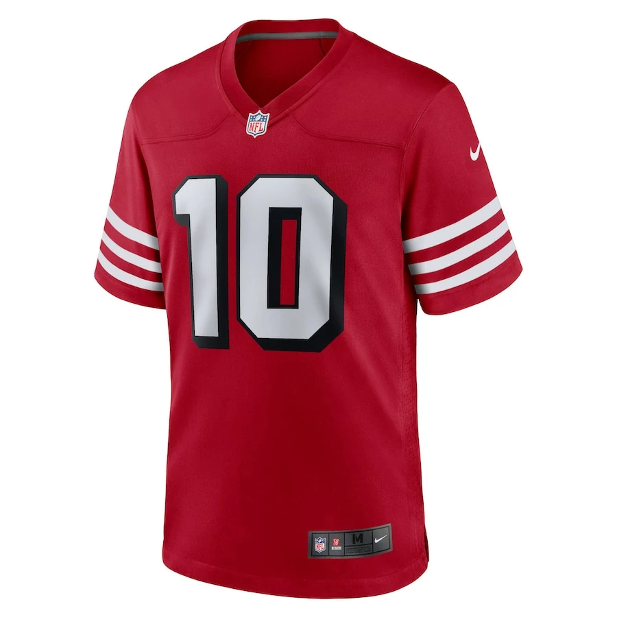 Men's San Francisco 49ers Jimmy Garoppolo Nike Scarlet Alternate Game Player Jersey 3 Men's San Francisco 49ers Jimmy Garoppolo Nike Scarlet Alternate Game Player Jersey - Image 3