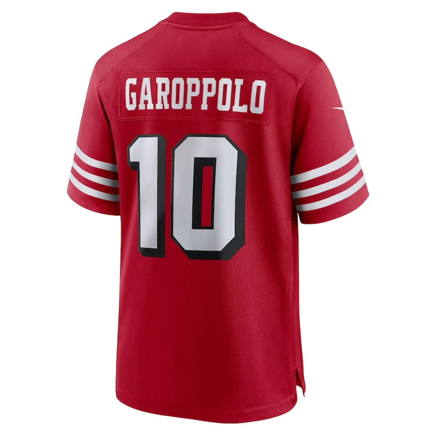 Men's San Francisco 49ers Jimmy Garoppolo Nike Scarlet Alternate Game Player Jersey 4 Men's San Francisco 49ers Jimmy Garoppolo Nike Scarlet Alternate Game Player Jersey - Image 4