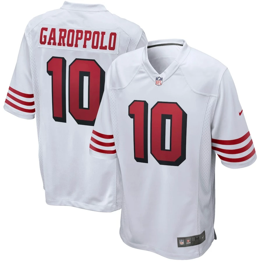 Men's San Francisco 49ers Jimmy Garoppolo Nike White Alternate Game Jersey 1 Men's San Francisco 49ers Jimmy Garoppolo Nike White Alternate Game Jersey