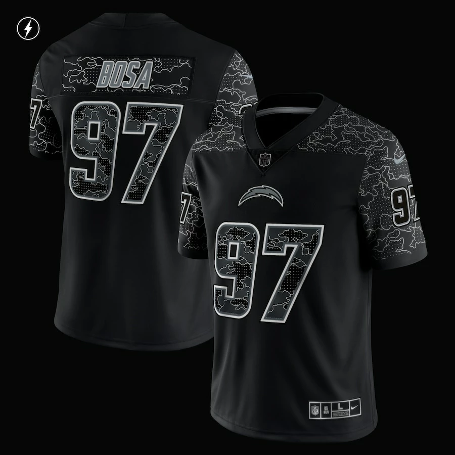 Men's Los Angeles Chargers Joey Bosa Nike Black RFLCTV Limited Jersey 3 Men's Los Angeles Chargers Joey Bosa Nike Black RFLCTV Limited Jersey - Image 3