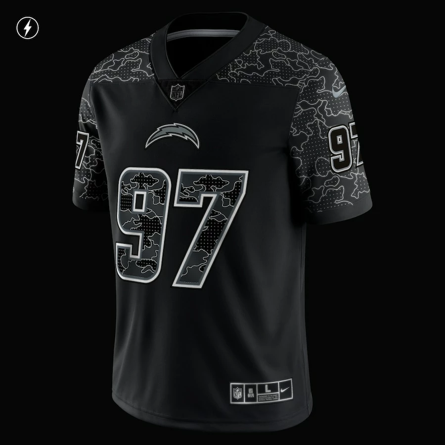Men's Los Angeles Chargers Joey Bosa Nike Black RFLCTV Limited Jersey 5 Men's Los Angeles Chargers Joey Bosa Nike Black RFLCTV Limited Jersey - Image 5