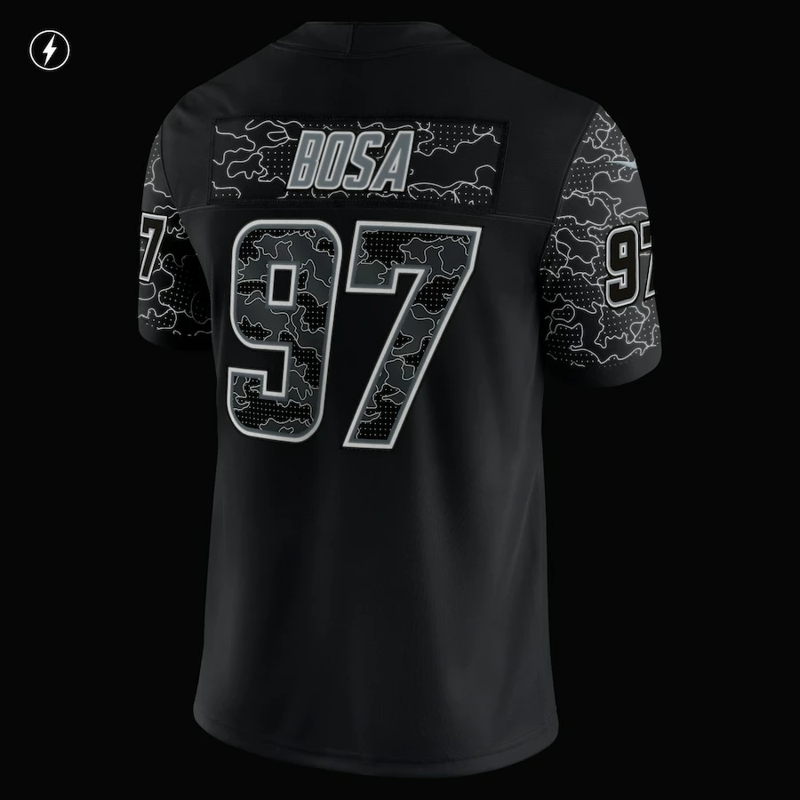 Men's Los Angeles Chargers Joey Bosa Nike Black RFLCTV Limited Jersey 7 Men's Los Angeles Chargers Joey Bosa Nike Black RFLCTV Limited Jersey - Image 7