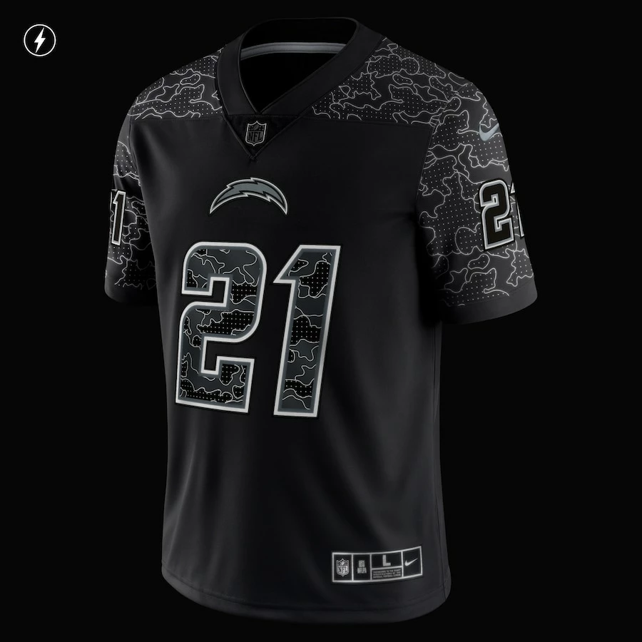Men's Los Angeles Chargers LaDainian Tomlinson Nike Black Retired Player RFLCTV Limited Jersey 5 Men's Los Angeles Chargers LaDainian Tomlinson Nike Black Retired Player RFLCTV Limited Jersey - Image 5
