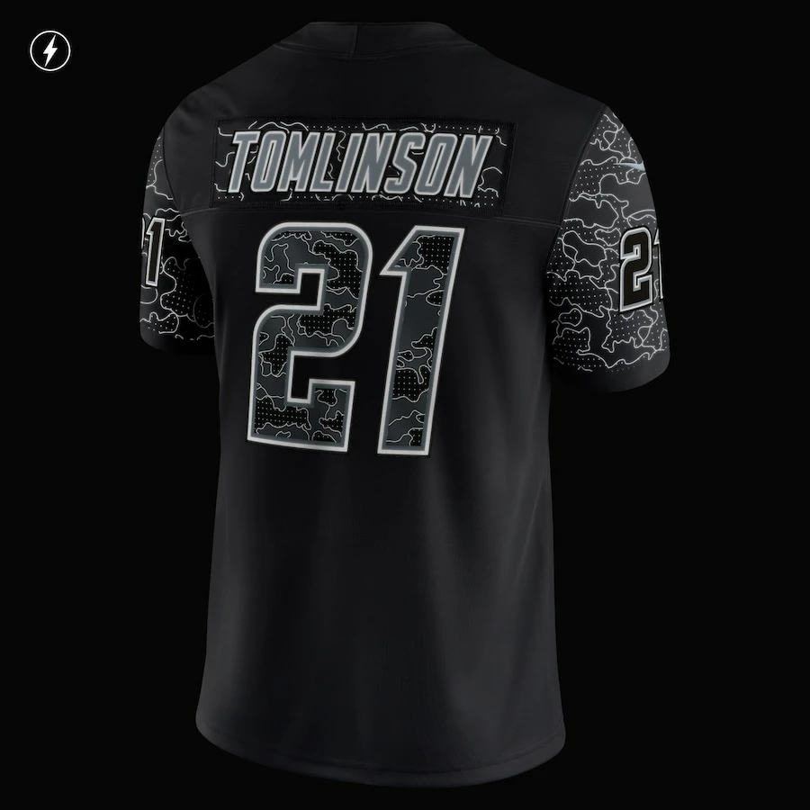 Men's Los Angeles Chargers LaDainian Tomlinson Nike Black Retired Player RFLCTV Limited Jersey 7 Men's Los Angeles Chargers LaDainian Tomlinson Nike Black Retired Player RFLCTV Limited Jersey - Image 7