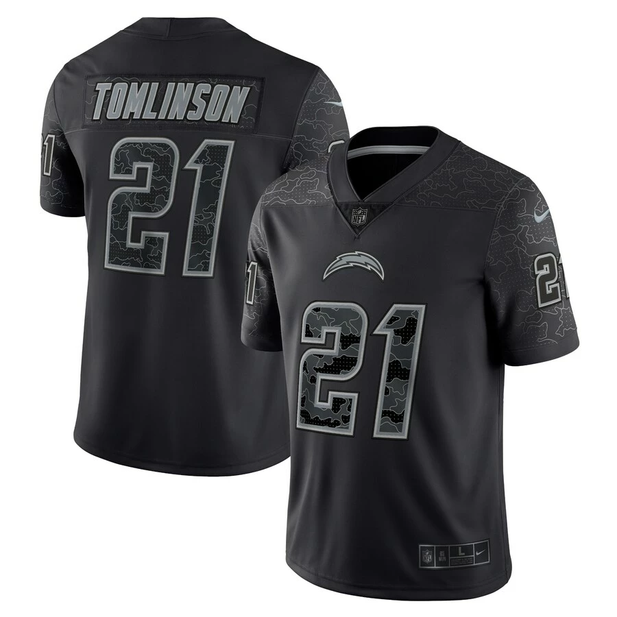 Men's Los Angeles Chargers LaDainian Tomlinson Nike Black Retired Player RFLCTV Limited Jersey 1 Men's Los Angeles Chargers LaDainian Tomlinson Nike Black Retired Player RFLCTV Limited Jersey